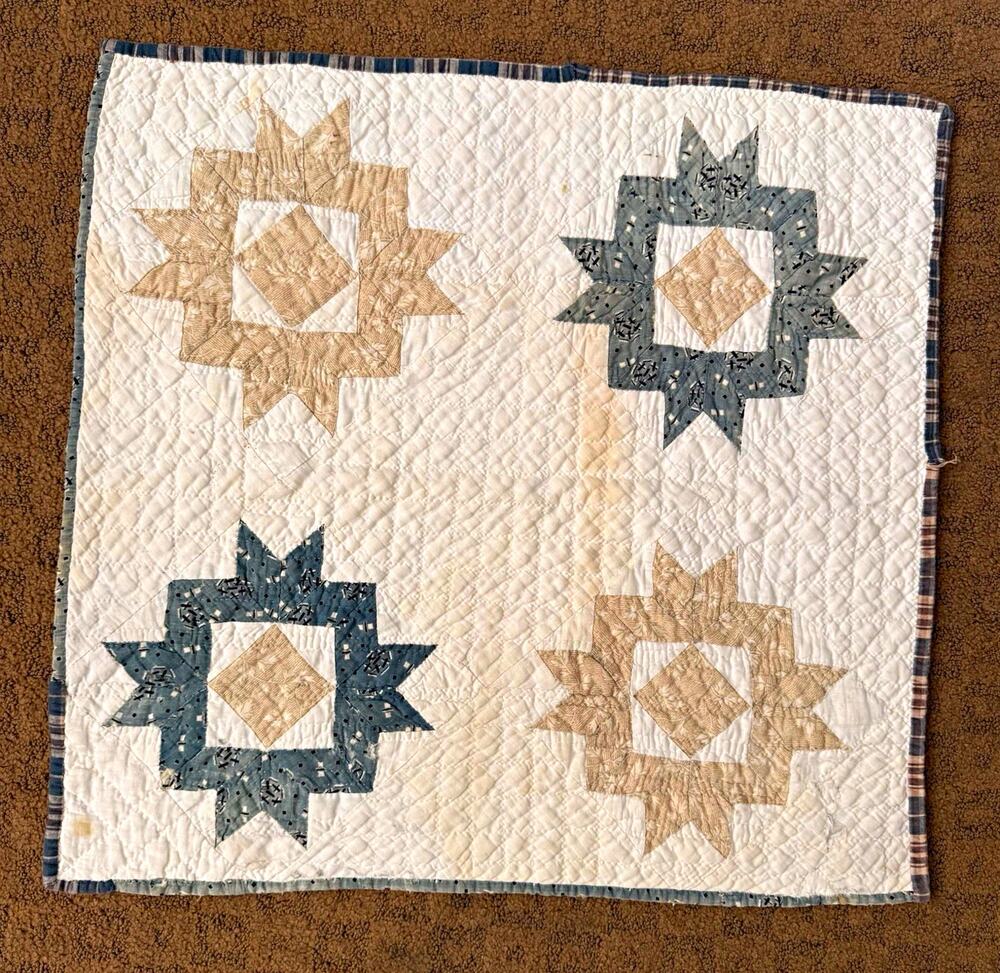 Handmade Patchwork Star Cotton Wall Quilt Hanging, Multicolor